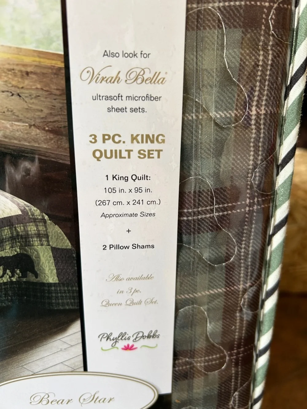 Virah Bella Bear Star Lightweight 3Piece King Quilt Set